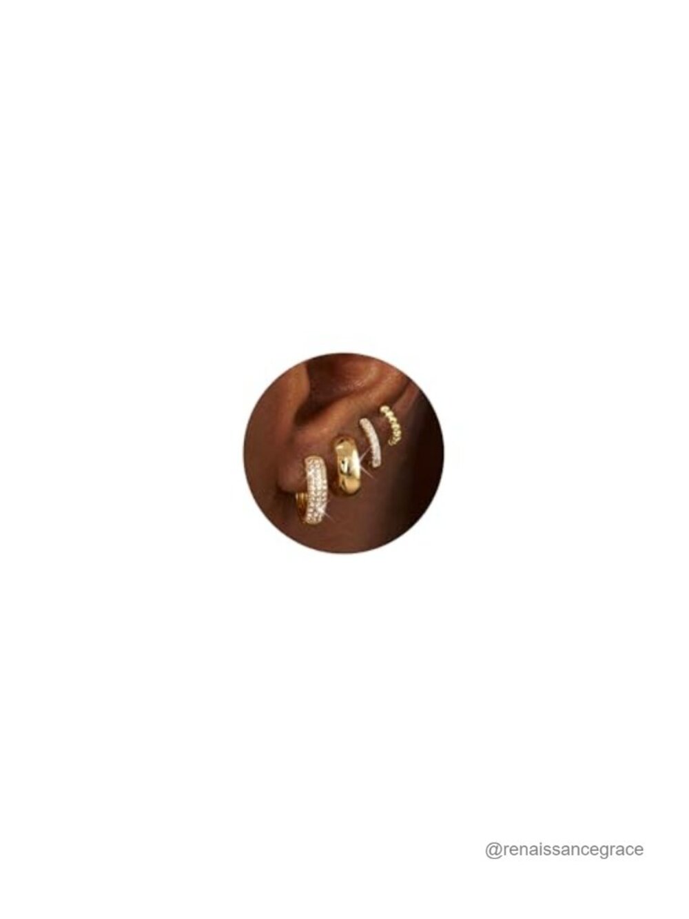 14K Gold Plated Hoop Earrings for Women, Hypoallergenic 4 Pair Set